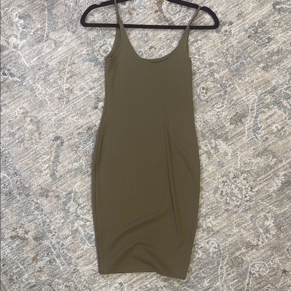 Olive Green Sleeveless Dress